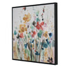 Watercolor Flowers Framed Embellished Canvas Wall Art Print - 24"x24"